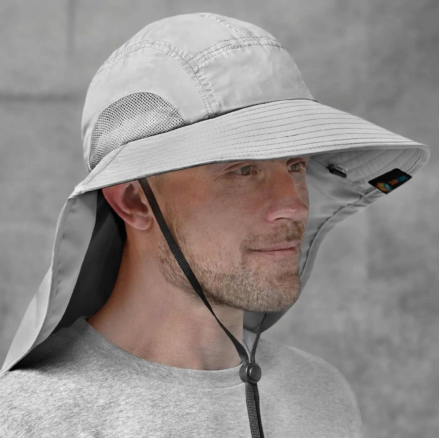 SUN CUBE Wide Brim Sun Hat with Neck Flap, UPF50  Hiking Safari Fishing Hat for Men Women, Sun Protection Beach Hat