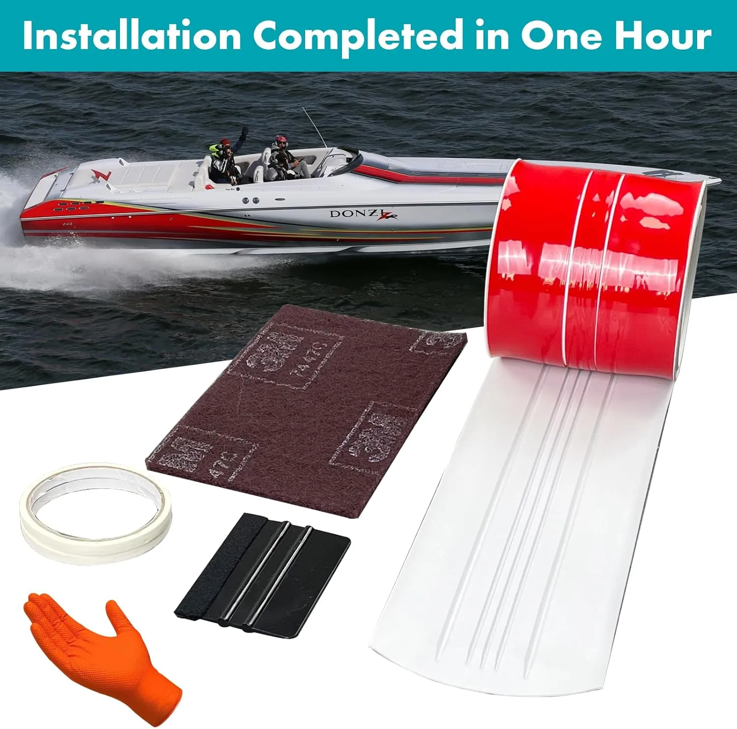 TONGMO Keel Guard: Self-Adhesive Shield Keel Guard for Protecting Fiberglass and Specific Aluminum Boats from Rocks, Oyster Beds, and Scratches 5 Inche Wide