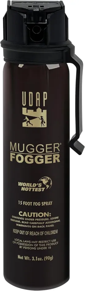 UDAP Pepper Power Jogger Fogger Hot OC Compact Self Defense Pepper Spray with Holster for Women, Men, and Runners, Powerful Blast Pattern