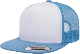 Yupoong 5-Panel YP Classic Trucker Cap | High Profile Flat Visor Snapback | OSFM | Bulk Packs Available