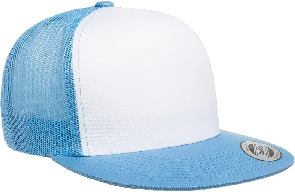 Yupoong 5-Panel YP Classic Trucker Cap | High Profile Flat Visor Snapback | OSFM | Bulk Packs Available
